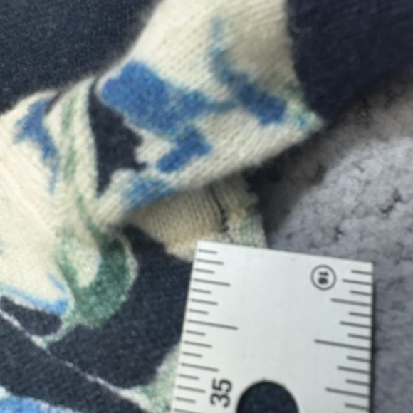 J Crew Sweater Mens Extra Large Cashmere Floral Johnny Collar Short Sleeve - Picture 3 of 10